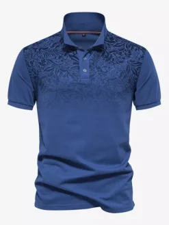 Mens Polo Shirt Turndown Collar Short Sleeves Buttons Regular Fit Polo Shirts