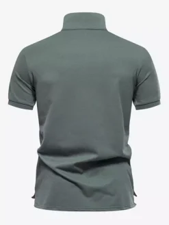Mens Polo Shirt Turndown Collar Short Sleeves Buttons Regular Fit Polo Shirts