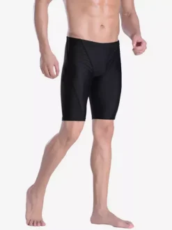 Men's Professional Training Swim Jammers Quick Dry Anti-Embarrassment Shark Skin Swimming Boxer Briefs For Adults