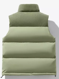 Men's Puffer Vest Outdoor Stand-Up Collar Sleeveless Padded Vest Coats