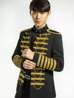 Men's Retro Costume Black Rococo Overcoat Punk Court Uniform Cloth Costume