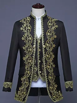 Men's Retro Set Long Sleeves Palace Costume Overcoat
