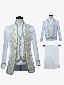 Men's Retro Set Long Sleeves Palace Costume Overcoat