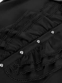 Mens Ruffle Shirts Renaissance Shirt Tops Steampunk Gothic Costumes Casual Button Down Long Sleeve Shirts
