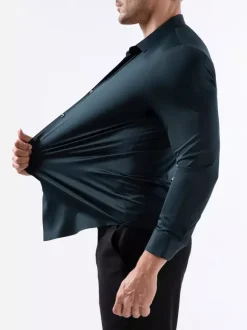 Men's Shirts Seamless High Elasticity Long Sleeve Anti-Wrinkle Men's Shirts