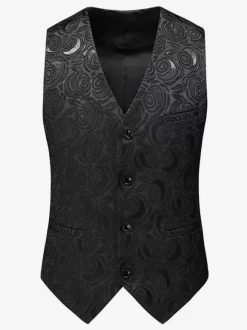 Men's Slim Fit Plus Size Suit Vest Sleeveless Wedding Breathable Waistcoat with Buttons