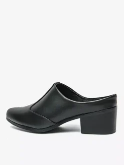 Mens Slip On Loafer Slippers Chunky Heel PU Loafer Shoes