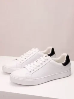 Mens Sneakers Comfy PU Leather Round Toe Basket Sport Shoes