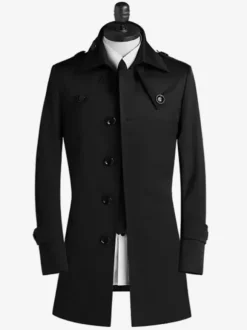 Men's Suit Coats Mid-Length Simple Business Coats British Style Formal Coat