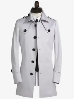 Men's Suit Coats Mid-Length Simple Business Coats British Style Formal Coat