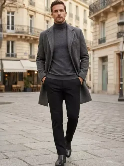Men's Suit Coats Turn-Down Collar Casual Elegant Single Breasted Coats
