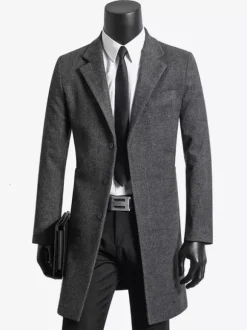 Men's Suit Coats Turn-Down Collar Notched Lapel Woolen Jackets