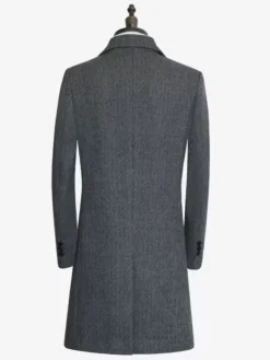 Men's Suit Coats Turn-Down Collar Single Breasted Long Sleeve Coats