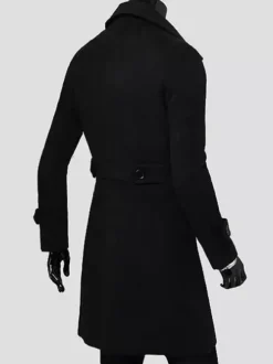 Men's Suit Double Breasted Turn-Down Collar Chic Slim Fit Maxi Coat