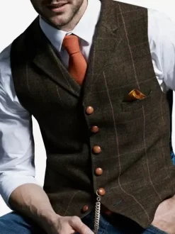 Men's Suit Vest Men's Casual Vest Groom and Groomsmen Slim Vest