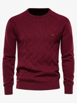 Men's Sweaters Men's Pullover Knitwear Jewel Neck Spring Khaki Khaki