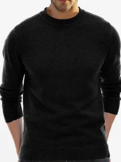 Men's Sweaters Men's Pullover Knitwear Jewel Neck Fall White Khaki