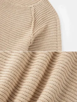 Men's Sweaters Men's Pullover Knitwear Jewel Neck Spring Apricot Apricot