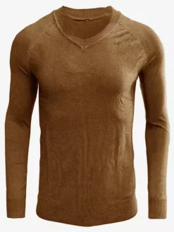 Men's Sweaters Men's Pullover Knitwear High Collar Fall White Hunter Green