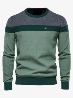 Men's Sweaters Men's Pullover Knitwear Jewel Neck Fall Gray Blue