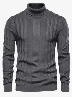 Men's Sweaters Men's Pullover Knitwear Jewel Neck Winter Green Apricot
