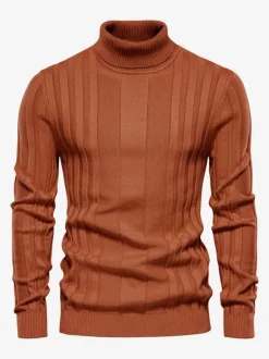 Men's Sweaters Men's Pullover Knitwear Jewel Neck Winter Green Apricot