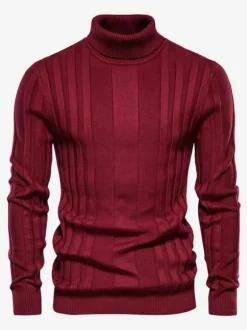 Men's Sweaters Men's Pullover Knitwear Jewel Neck Winter Green Apricot