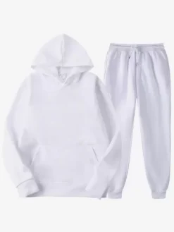 Men's Sweatshirt Suit Plus Size Fleece Hoodie Sweatpants Two-Piece Suit