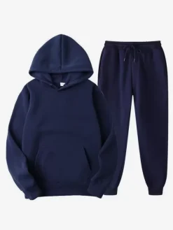 Men's Sweatshirt Suit Plus Size Fleece Hoodie Sweatpants Two-Piece Suit