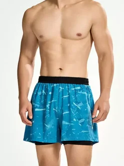 Men's Swim Jammers Anti-Embarrassment Swimming Trunks Double Layer Quick Dry Plus Size Swimwear Gear Full Set For Adults