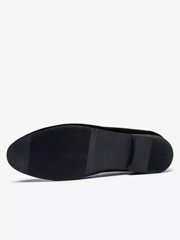 Mens Tassel Loafers Suede Slip-on Moccasins Round Toe Low Block Heel Penny Shoes