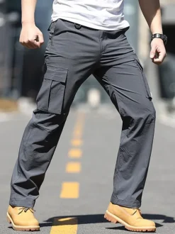Men's Trousers Casual Irregular Camouflage Natural Waist tapered fit Hunter Green Men's Pants