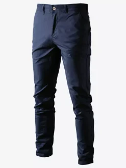Men's Trousers Casual Natural Waist Straight Men’s Pants With Pockets