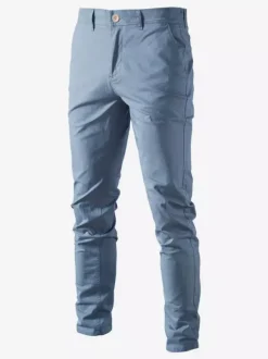 Men's Trousers Casual Natural Waist Straight Men’s Pants With Pockets