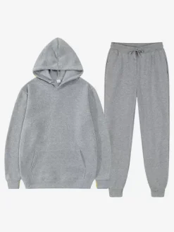 Men's Two Piece Sets Fleece Sweatshirt Men's Hoodie and Pants
