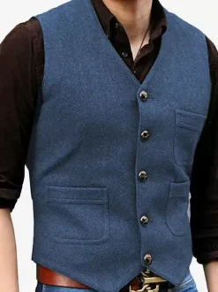 Men's Vest V-Neck Wedding Dress Vest Men's Suit Vest