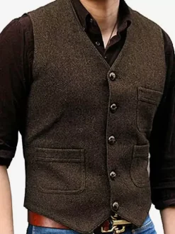 Men's Vest V-Neck Wedding Dress Vest Men's Suit Vest