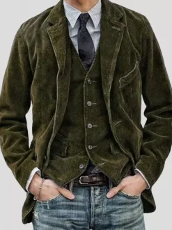 Men’s Vintage Corduroy Sleeveless Workwear Vest