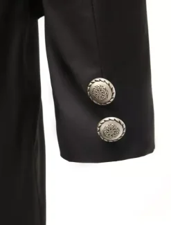 Men's Vintage Costume Rococo Black Coat Retro Overcoat