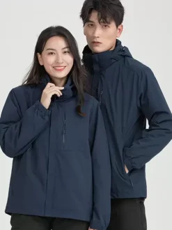 Men's Waterproof Hiking Jacket Casual Gray Coats