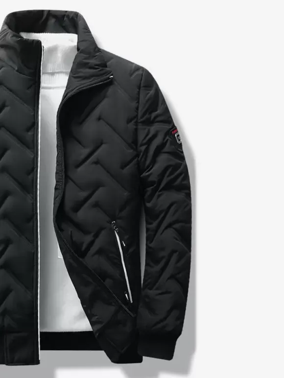 Men's Winter Coat Stand Collar Casual Warm Baseball Jacket