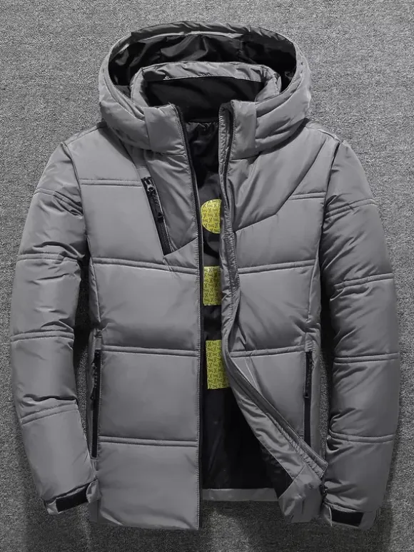 Men's Winter Jacket Short Thick Long Sleeve Warm Coat