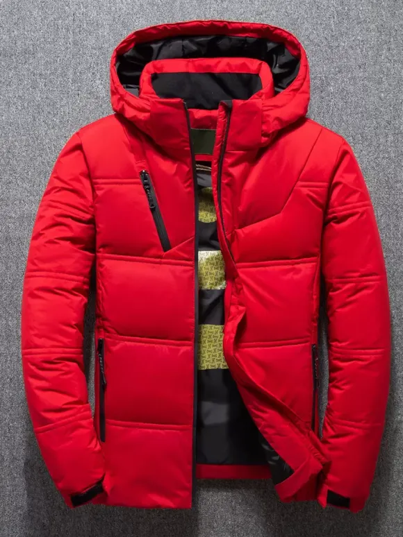 Men's Winter Jacket Short Thick Long Sleeve Warm Coat
