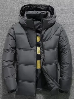 Men's Winter Jacket Short Thick Long Sleeve Warm Coat