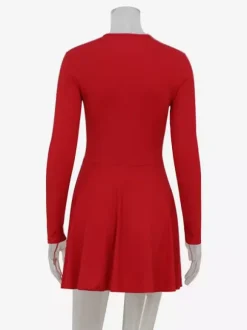 Mesh Corset Mini Dress For Women - Long Sleeve Ribbed Skater Dress - Spring Night Out Club Party 2026