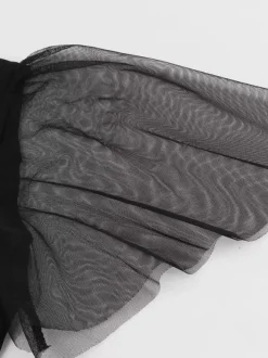 Mesh Patchwork Hollow Out Neckline A Line Skater Dress For Women 2026