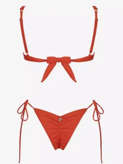 Metal Decoration Red Sexy Bikini Swimsuit For Summer Beach 2026