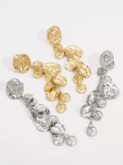 Metal Long Disc Drop Earrings For Women 2026