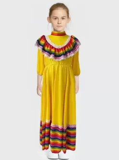 Mexican long skirt national costume Halloween Day of the Dead role play European and American stage big swing skirt