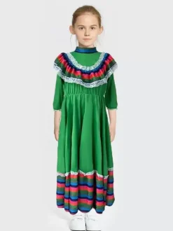 Mexican long skirt national costume Halloween Day of the Dead role play European and American stage big swing skirt